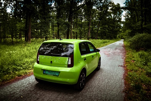 Skoda city car driving